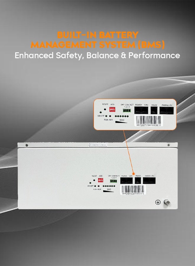 Maxima Solar Wall-Mounted Lithium Battery 25.6V/100Ah - High Capacity, Long Life, Efficient Energy Storage for Systems, Built-In BMS Protection, LCD display for easy monitoring. - Image 3